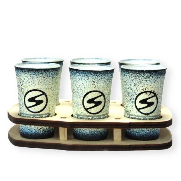 TRABANT emblémával díszített pohárkészlet