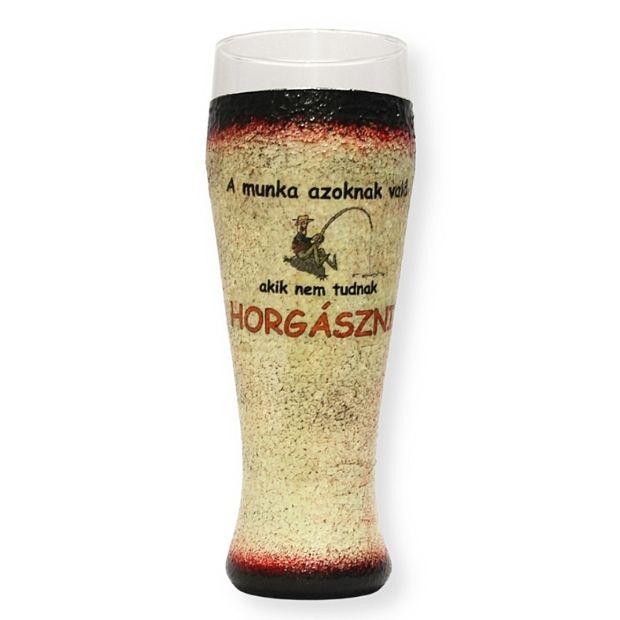 Vicces horgász ajándék - söröspohár