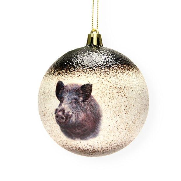 Karácsonyfadísz vaddisznó mintával vadászoknak