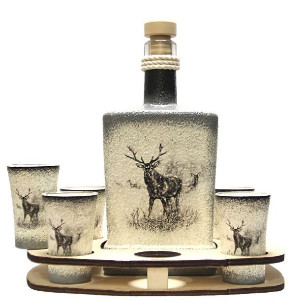 Ajándék a természet kedvelőinek italkészlet - Szarvas képpel