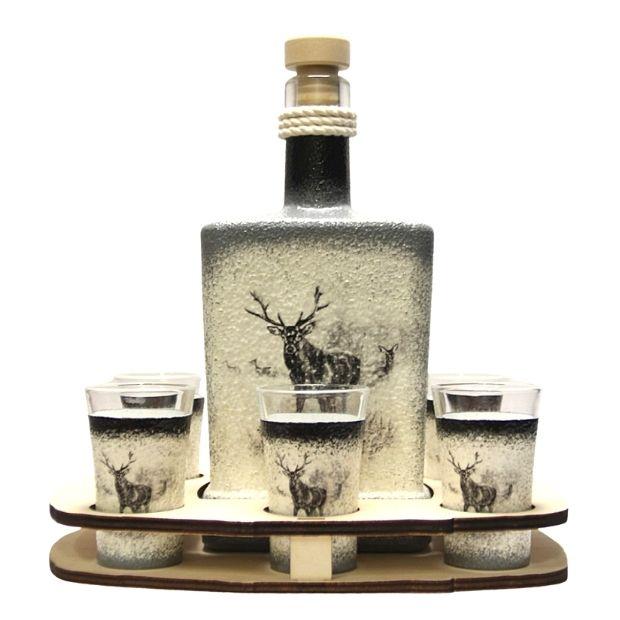 Szarvasbika  motívumos italkészlet a természet kedvelőinek