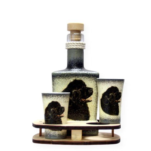 Kutyás  meglepetés  - Újfundlandi fotós pálinka kínáló szett