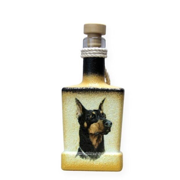 Pálinkás üveg kutya ( Dobermann ) imádóknak - kézműves ajándék