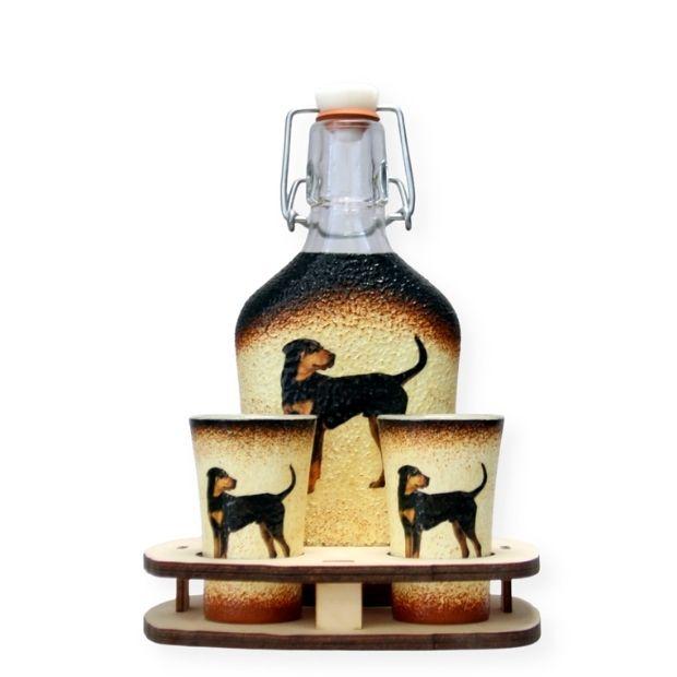 Erdélyi kopó képpel - kis pálinkás szett a fajta szerelmeseinek