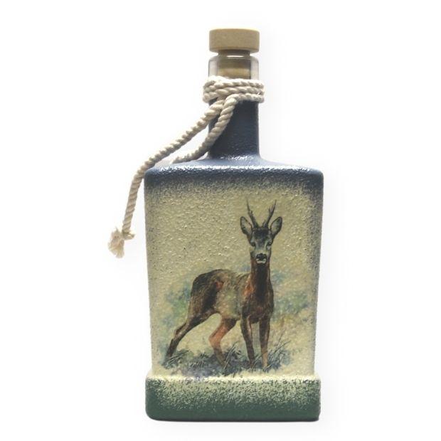 Pálinkás üveg erdészeknek Őz motívummal