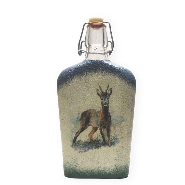 Csatos pálinkás üveg erdészeknek