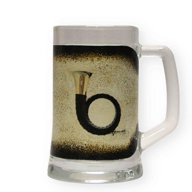 Vadászkürtös söröskorsó - különleges ajándék vadászoknak