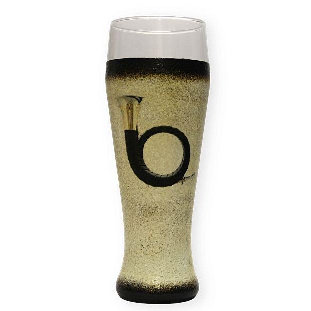 Sörös korsó vadász  ( vadászkürt  ) motívummal - kézműves ajándék