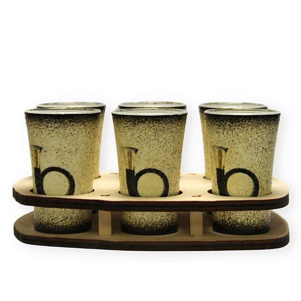 Vadászkürt mintával készült  pohárszett - ideális ajándék vadászoknak