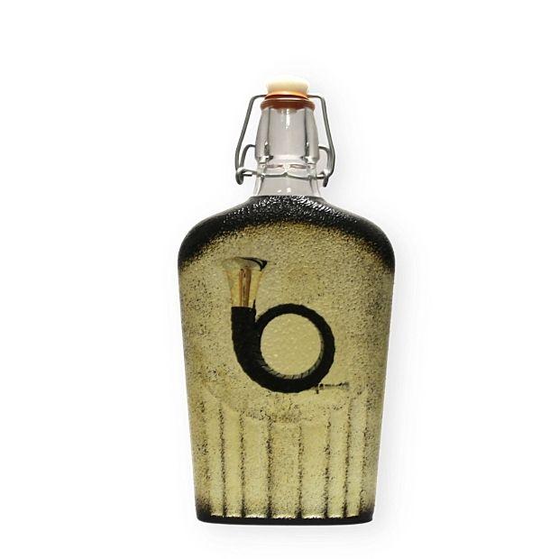 Kuriózum ajándék  - Vadászkürt emblémás  csatos üveg