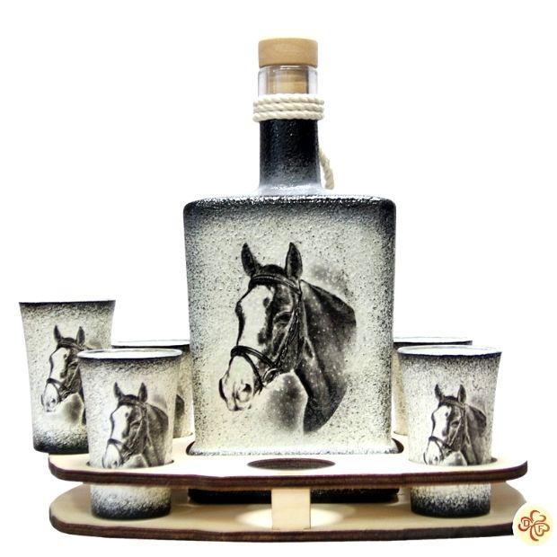 Ló motívumos kínáló szett - kuriózum ajándék