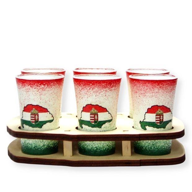 Magyaros pálinkás pohár szett  ( 6 db --os )