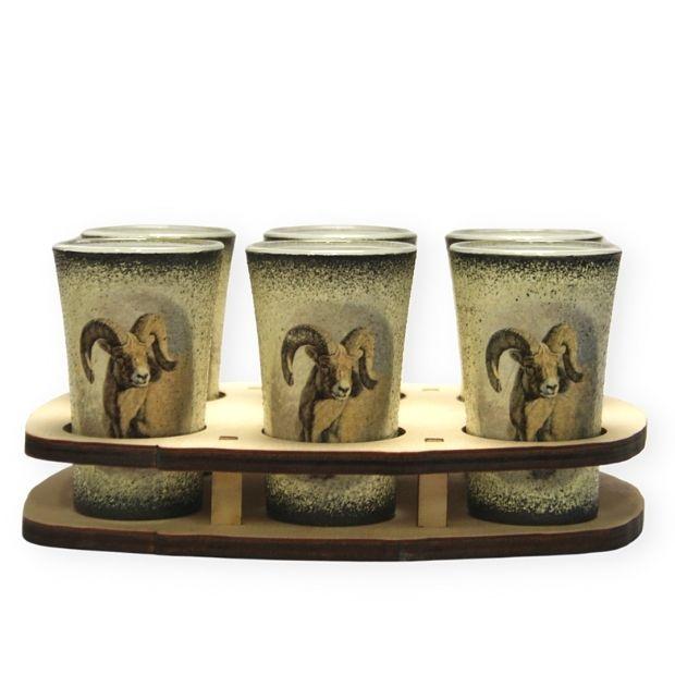 Muflon mintás pohárkészlet vadászoknak