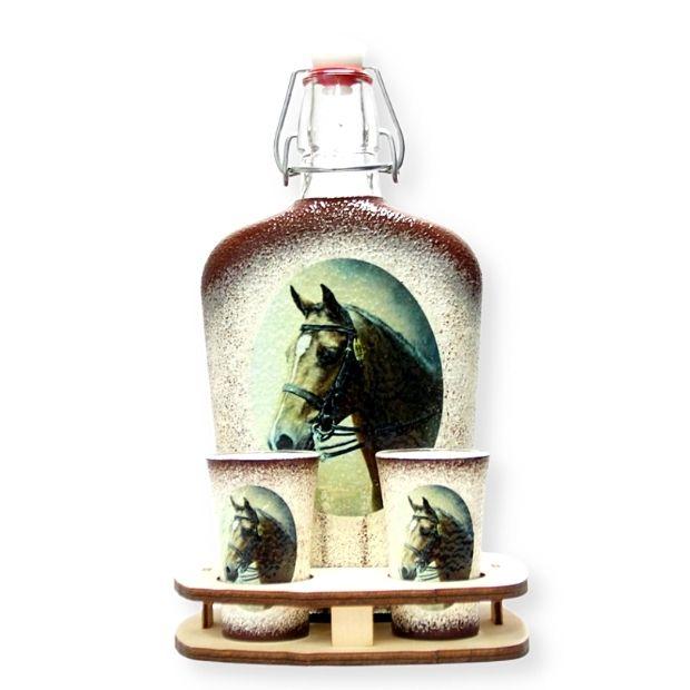 Ló - lovas italkészlet 2 pohárral