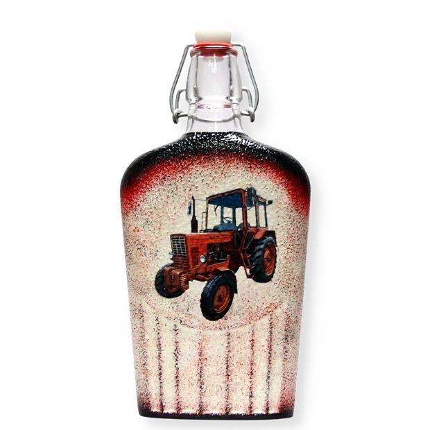 MTZ Traktoros  csatos üveg mezőgazdászoknak