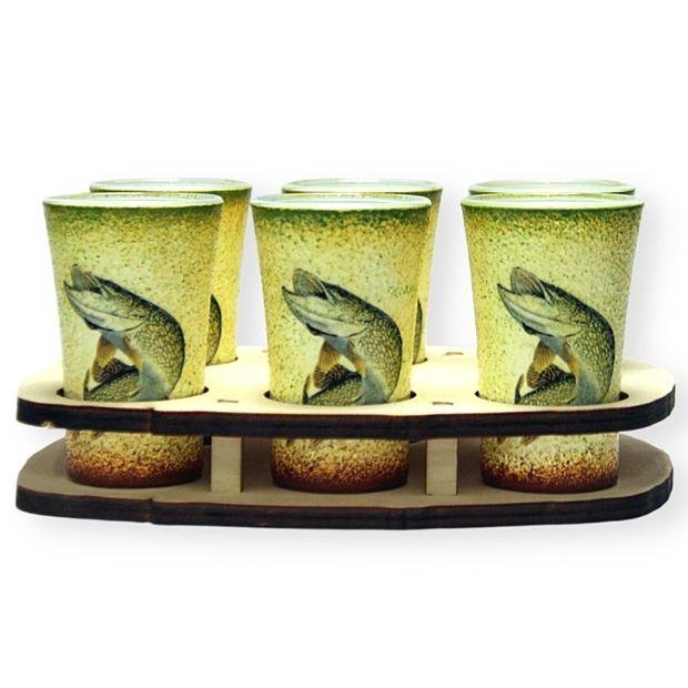 Kínáló szett horgászoknak - csuka  motívummal