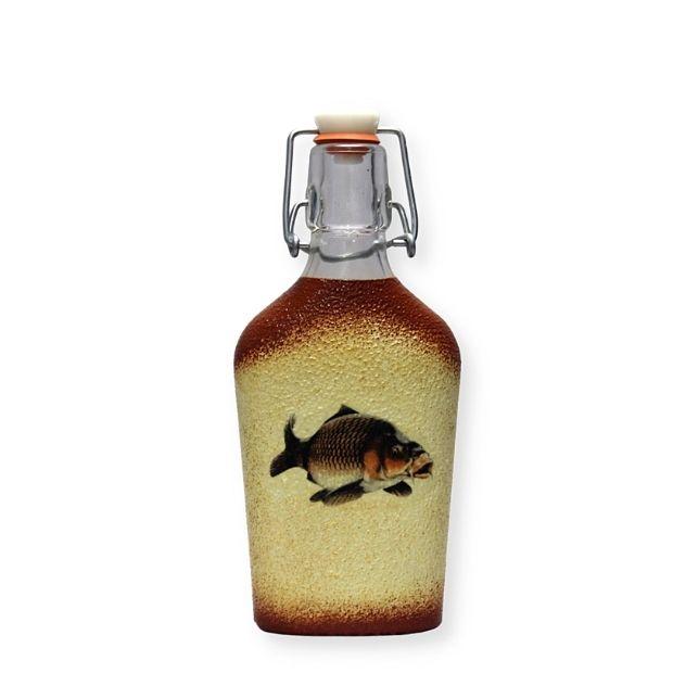 Pálinkás csatos üveg  horgászoknak - egyedi kézműves ajándék