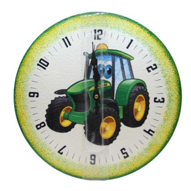 John Deere traktor képével díszített falióra - bármilyen egyedi fotóval