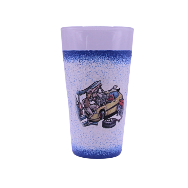 Vizes pohár autószerelőknek vicces motívummal