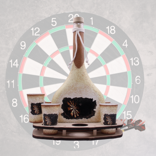 Pálinkás szett  a darts szerelmeseinek   - egyedi ajándék